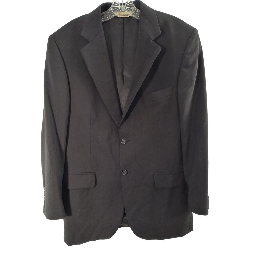 Pronto Uomo 100% Worsted Wool Sport Coat Men's Sz 34 Gray Lined 2 Button Jacket
